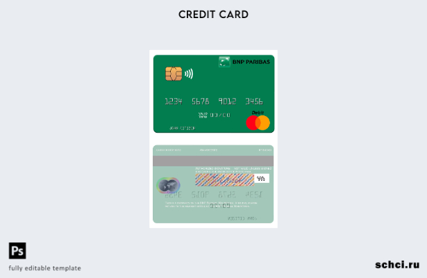 цифровая загрузка шаблона карты Mastercard BNP Paribas Мавритании